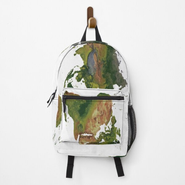 Item preview, Fuller projection - World Map showing land relief designed and sold by ThinkAboutMaps.