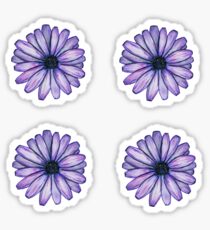 purple daisy sticker 4 pack Sticker