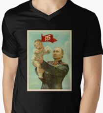 BABY TRUMP WITH PUTIN Men's V-Neck T-Shirt
