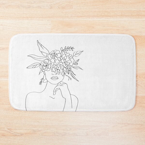 Item preview, Woman face with flower - Line art design designed and sold by ZafranOnline.