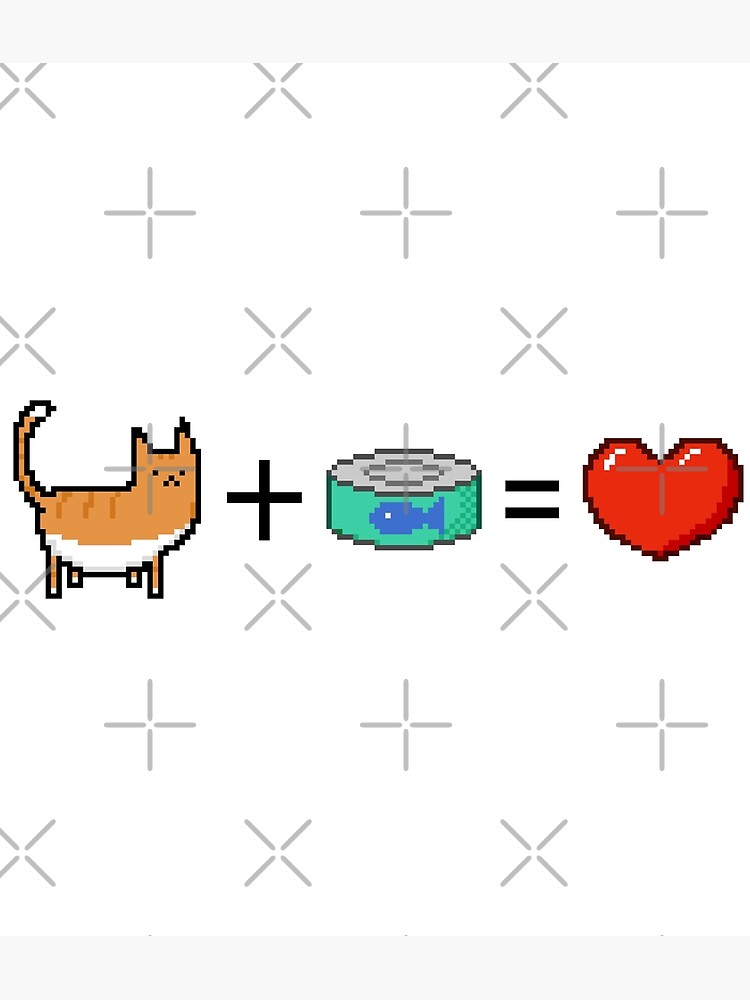 Pixel art cat food heart