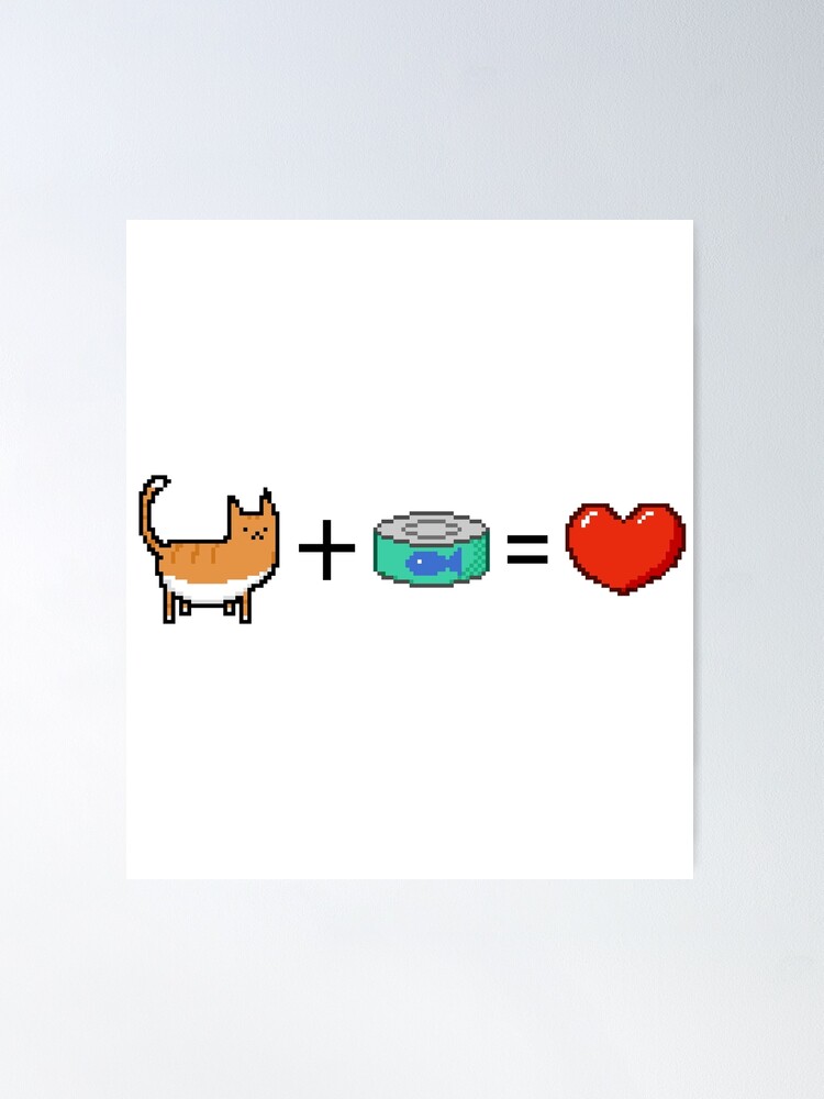 Pixel art cat food heart