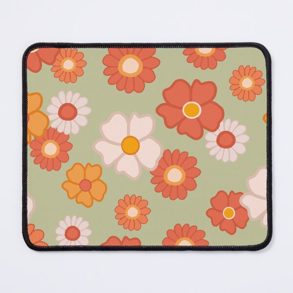 Item preview, Orange and Red Wildflowers on a Sage Green Background designed and sold by Jessa Moon.