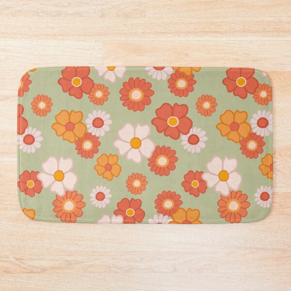 Item preview, Orange and Red Wildflowers on a Sage Green Background designed and sold by Jessa Moon.