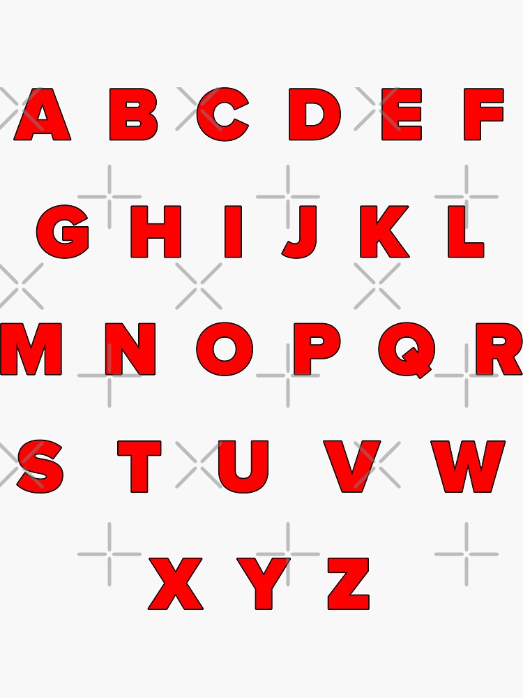 ALPHABET STICKERS, 2 sheets, SMALL *multi-coloured* CAPITAL LETTERS gold  outline