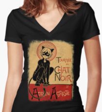 Tournee du Chat Noir Women's Fitted V-Neck T-Shirt