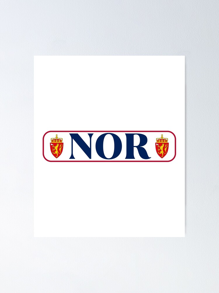 "NOR 3 Letter Code Norway" Poster by FedSherDesign Redbubble