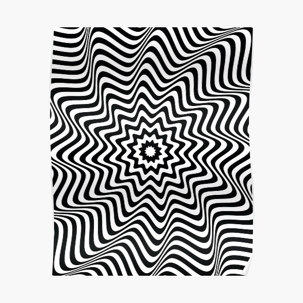 "Black and White Magical Swirl Illusion" Poster for Sale by Scubedesign