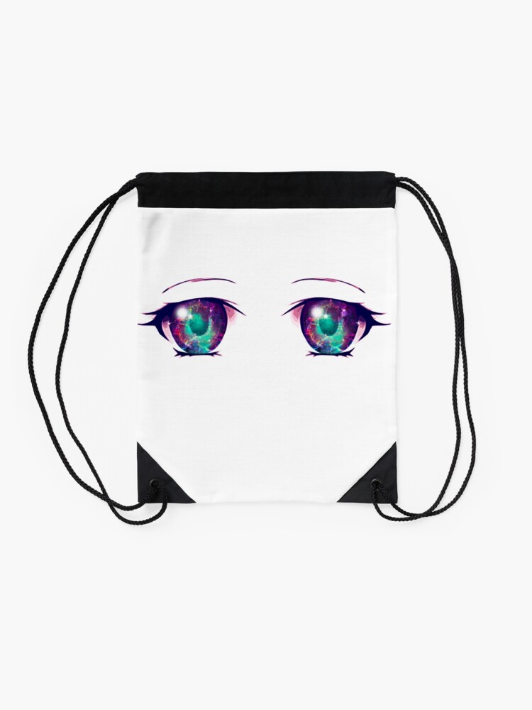 Anime Eyes Galaxy 1 Drawstring Bag By Dacdacgirl Redbubble