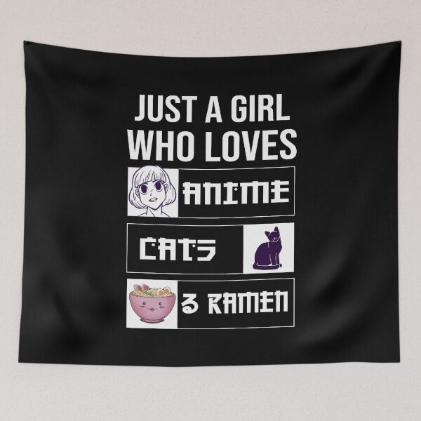 Item preview, Just A Girl Who Loves Anime Cat And Ramen designed and sold by patternprint1.