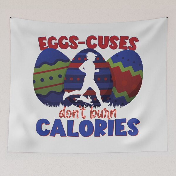Item preview, Eggscuses Dont Burn Calories | Running | Funny Easter Puns designed and sold by DrawingBoard.