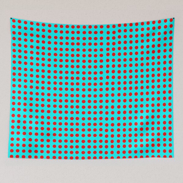 Item preview, Turquoise with red dots: pop of color, wow factor, decor, accent piece, gift idea, stickers, phone covers, coffee cups, wall clock designed and sold by Becky Hunter.