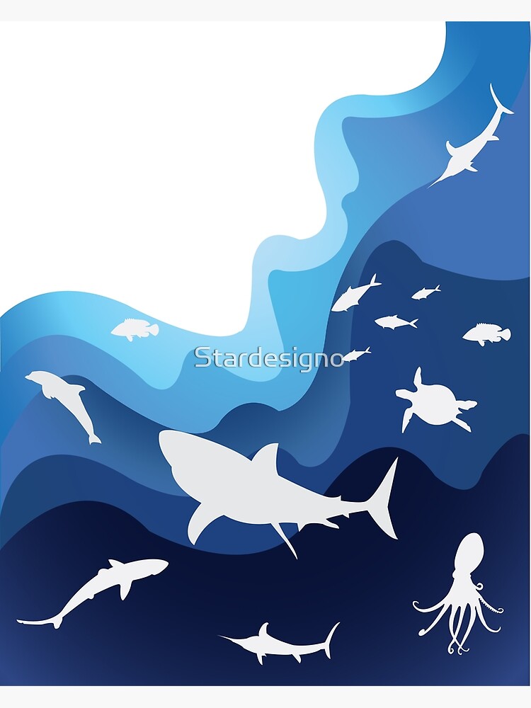Colorful Underwater Theme Background Design. Poster for Sale by  Stardesigno