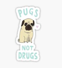 Pugs Not Drugs Sticker