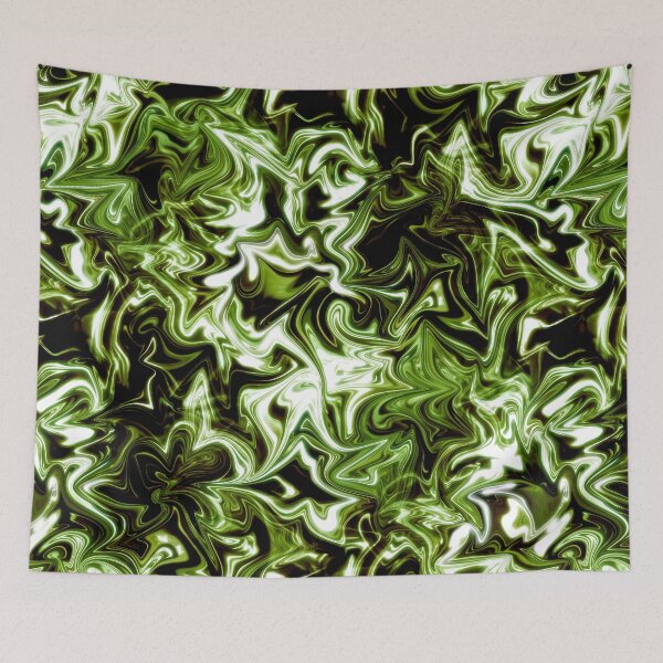 Item preview, Glowing Grass Green: Green and Black Abstract designed and sold by nimreninmu.