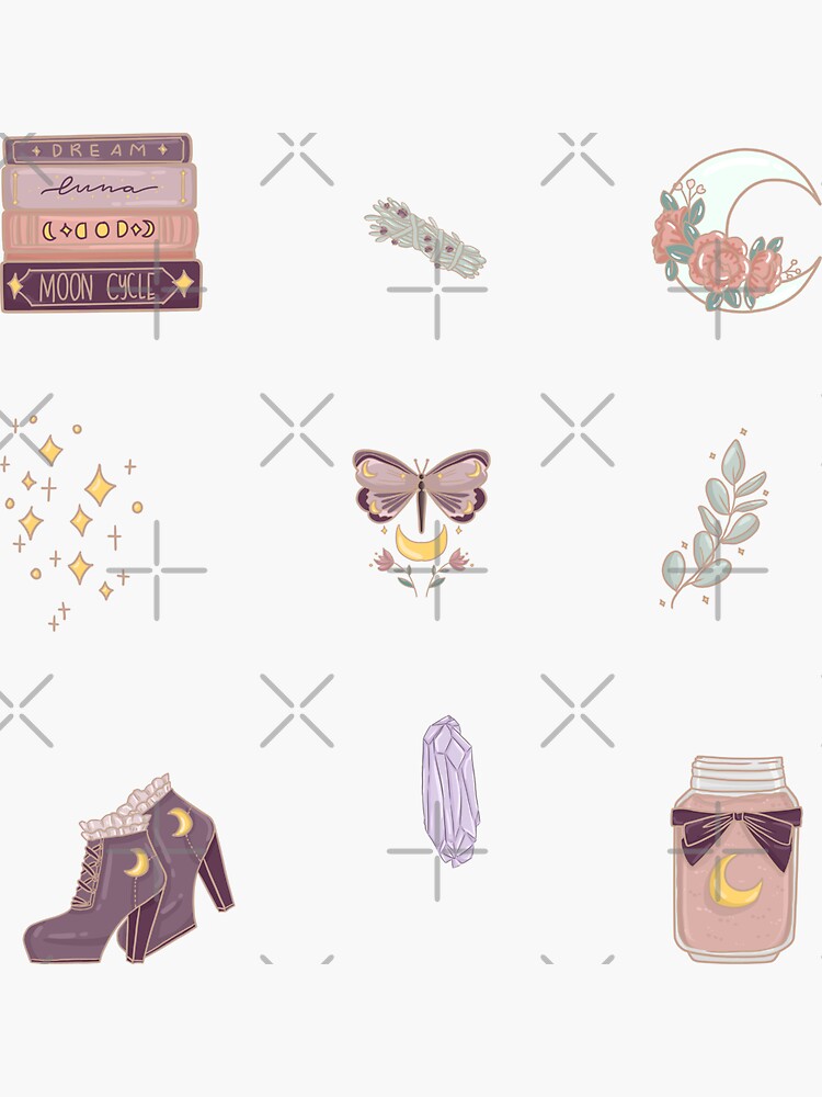 Printable Crystal Stickers Printable Sticker Sheet Gemstones Printable  Planner Stickers Book of Shadows Witchy Stickers 