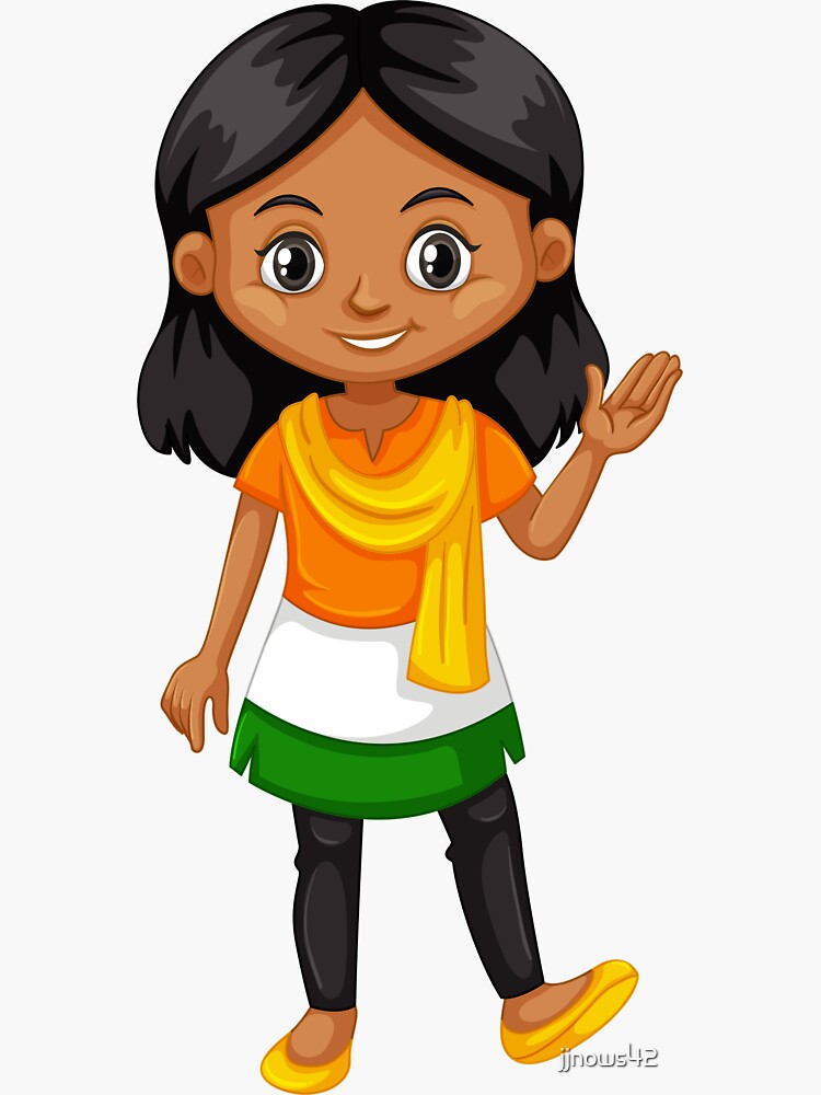 "Desi girl Indian flag" Sticker for Sale by jjnows42 Redbubble