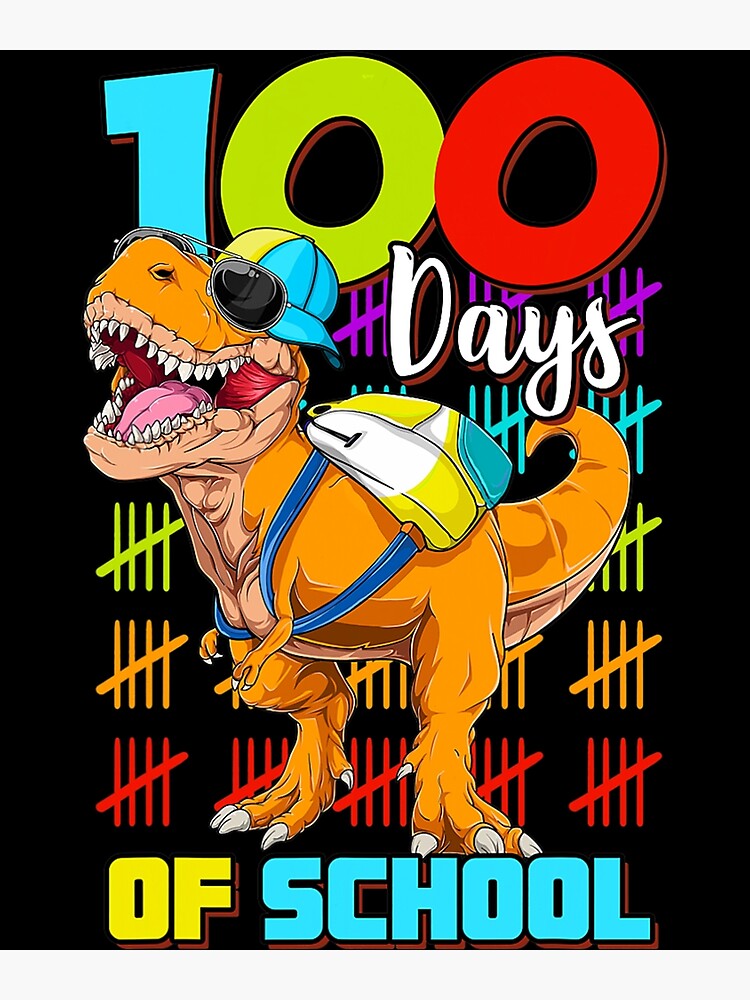 Lámina Artística Camiseta De 100 Días De Escuela Dinosaurio 100 Días Más Inteligente 100 º Día