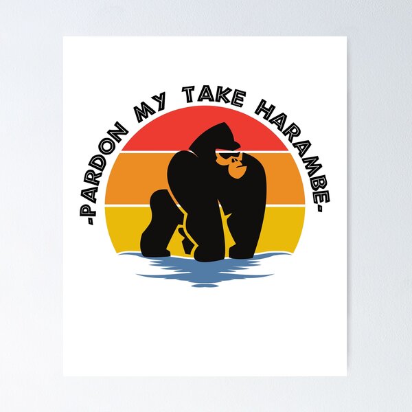 Item preview, Pardon My Take Harambe Gorilla Sunset Retro  designed and sold by TheWildFlix.