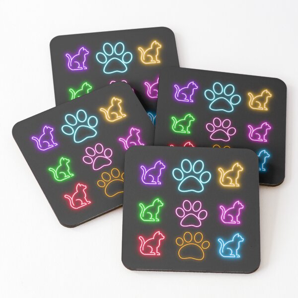 Item preview, i am a cat lover neon colorful cats and paws orange purple blue green  designed and sold by Tshirtk.