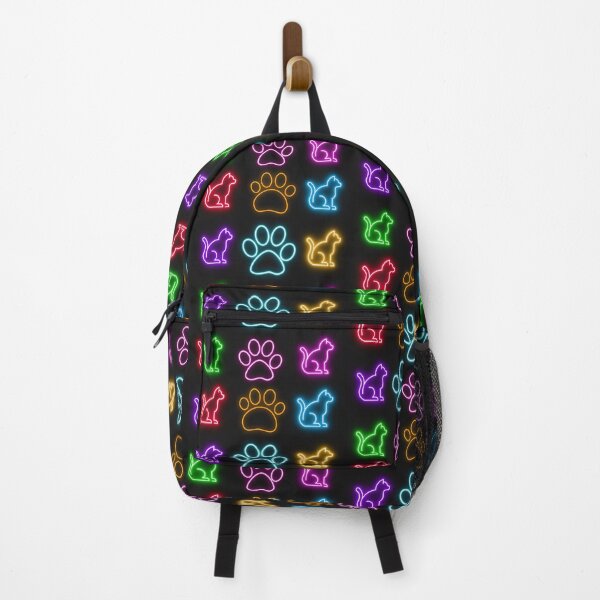 Item preview, i am a cat lover neon colorful cats and paws orange purple blue green designed and sold by Tshirtk.