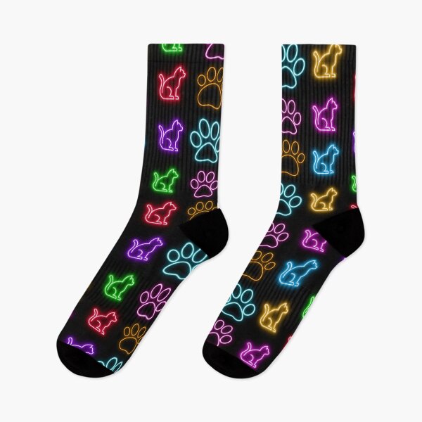 Item preview, i am a cat lover neon colorful cats and paws orange purple blue green  designed and sold by Tshirtk.