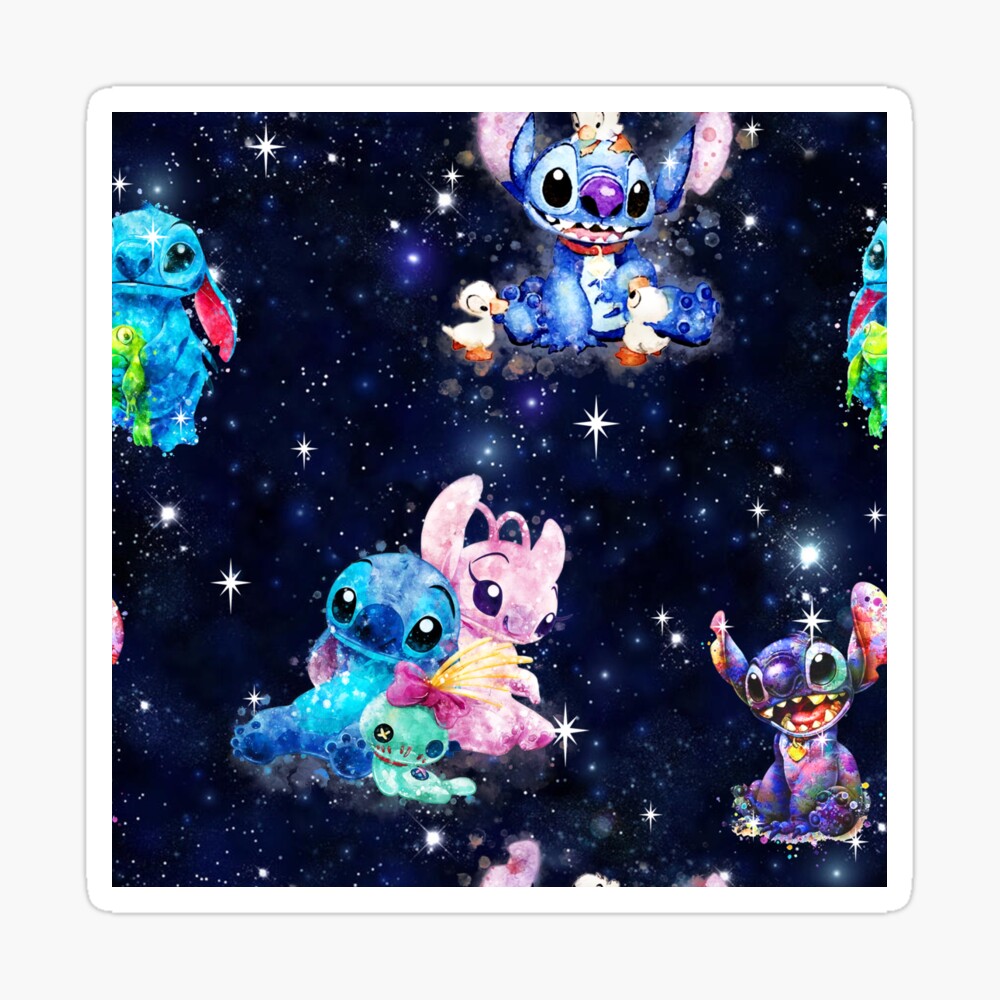 Stitch couple galaxy Metal Print for Sale by ThompsonBeauty