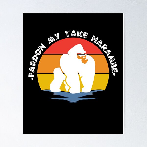 Item preview, Pardon My Take Harambe Gorilla Sunset Classic designed and sold by TheWildFlix.