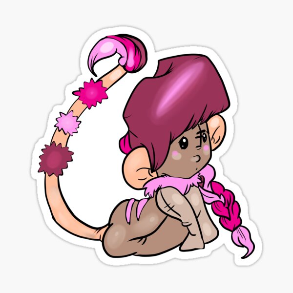 Pink Monkey Puppet Sticker