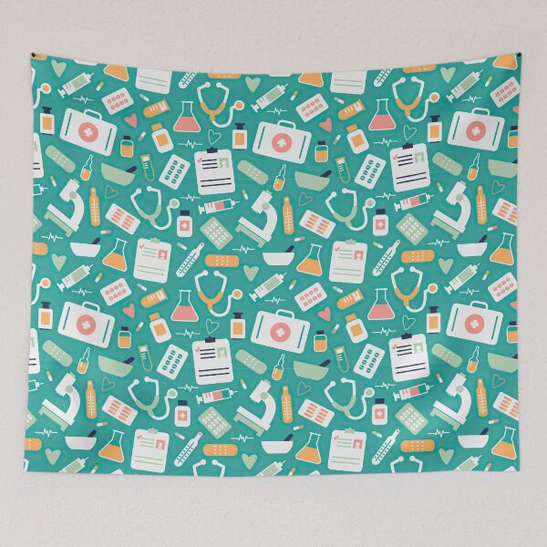 Item preview, Medical Items And Hearts Pattern designed and sold by EmilyFun.