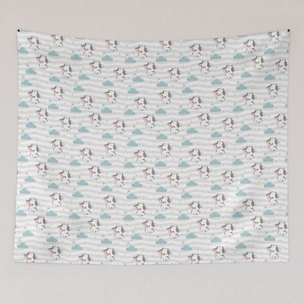 Item preview, cow pattern, suitable for making cloth and diaper patterns for babies or handkerchiefs. designed and sold by Batda.