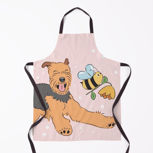 Item preview, Happy Airedale Terrier - Pink Background designed and sold by Lulupainting.