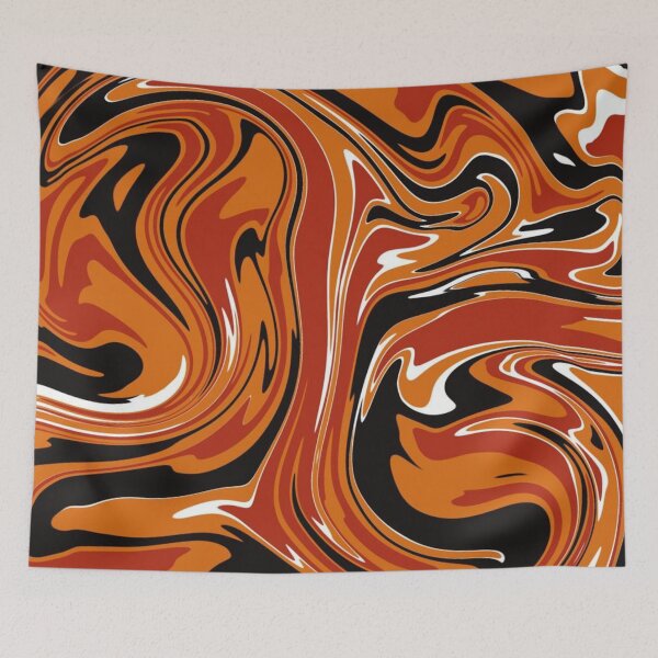 Item preview, Orange Red Black and White Marble Abstract Art Design designed and sold by AussieMuma.