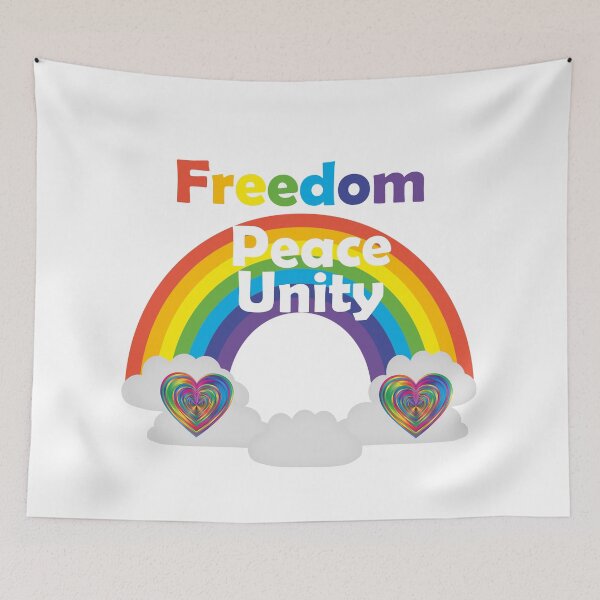 Item preview, Freedom Peace Unity on the rainbow designed and sold by BiekerDesign.