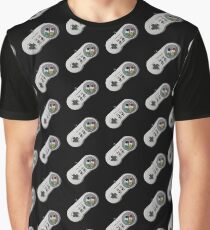 Classic gamepad controller, 80s SNES pad pattern, black Graphic T-Shirt