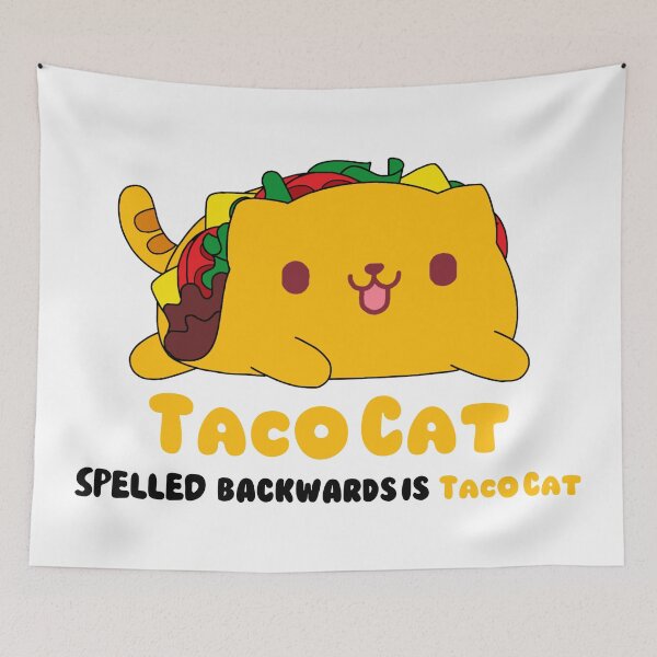Item preview, Taco Cat Spelled Backwards is Taco Cat - cute cat taco design - funny cat pun - Cinco de mayo designed and sold by quinellie.