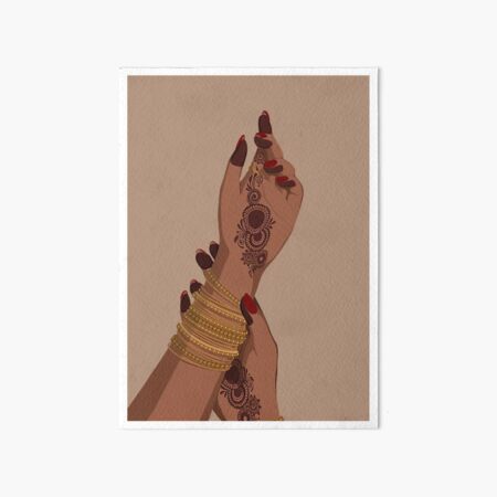 Henna Mehndi Hand Art Board Print
