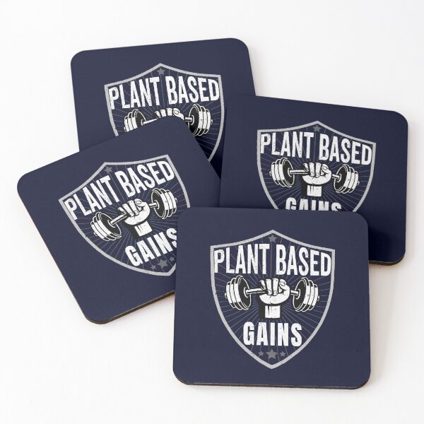 Item preview, Plant Based Gains, Vintage Vegan Gym Workout designed and sold by GreenSlate.