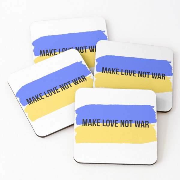 Item preview, Ukraine flag MAKE LOVE NOT WAR paintbrush strokes II SLAVA UKRAINI designed and sold by alessialexx.