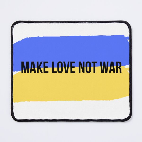Item preview, Ukraine flag MAKE LOVE NOT WAR paintbrush strokes II SLAVA UKRAINI designed and sold by alessialexx.
