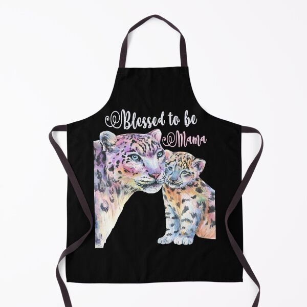 Item preview, Snow White Leopard Mom & baby Watercolor designed and sold by dreamofdenim.