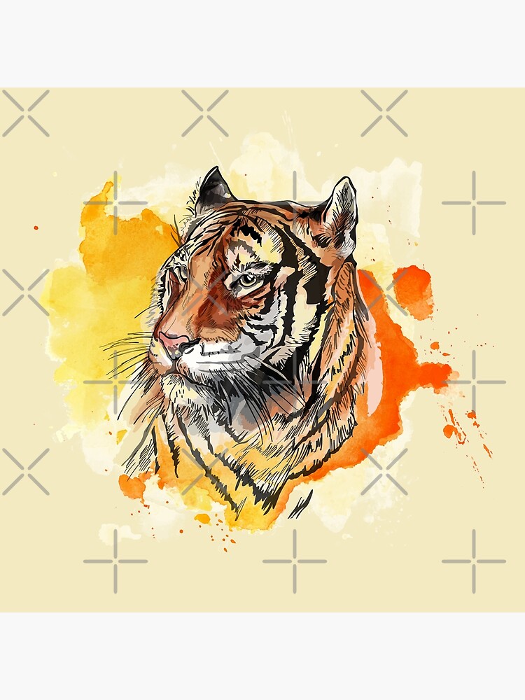 Contour bengal tiger sketch with hand lettering Line art vector  illustration of tiger Chinese Zodiac animals concept Stock Vector  Adobe  Stock