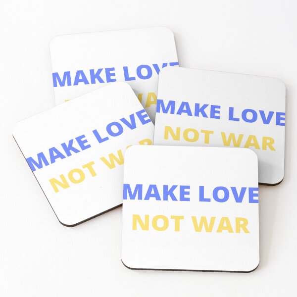 Item preview, Ukraine flag MAKE LOVE NOT WAR paintbrush strokes II SLAVA UKRAINI designed and sold by alessialexx.