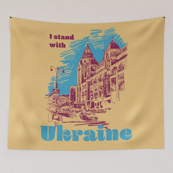 Item preview, I Stand with Ukraine, Support Kiev Russia peace, end Ukrainian war designed and sold by Cheeky Companions.