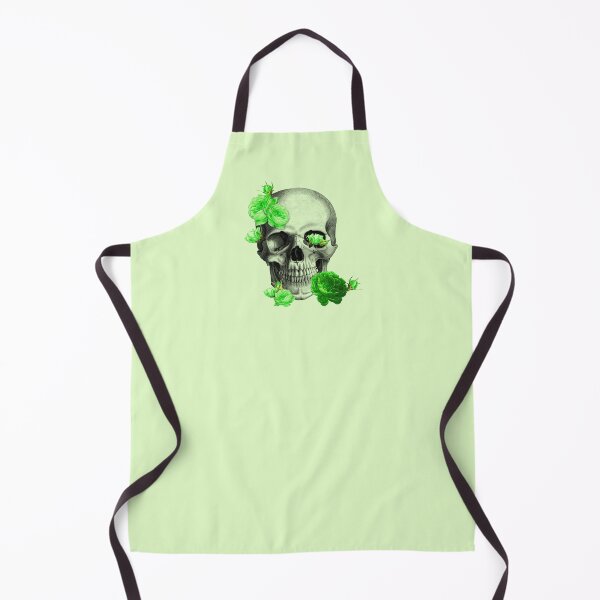 Item preview, Human skull with green flowers (green) designed and sold by Madame Memento.