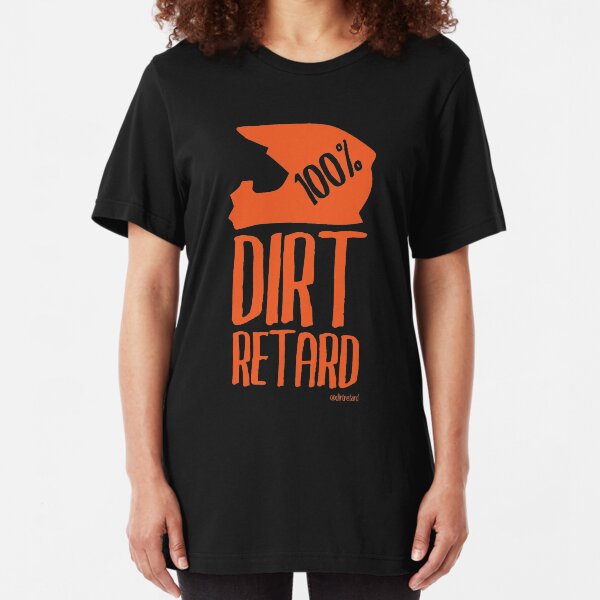 Dirt Retard Dirt Bike Orange Slim Fit T-Shirt
