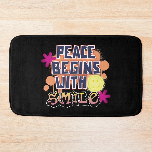 Item preview, Peace begins with smile graffiti style designed and sold by onzpacesdesign.