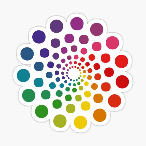 Rainbow Dots Spiral Circles Sticker