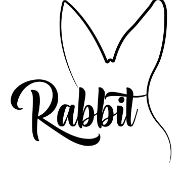Artwork thumbnail, Outline Rabbit, Rabbit Simple,ฺBlack And White Rabbit Line Logo by stamppiyathat