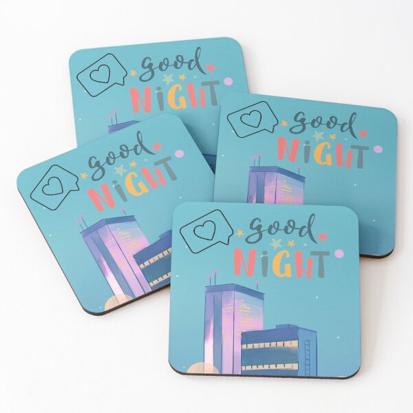 Item preview, Good night city lights background blue serene calm designed and sold by katagnesart.